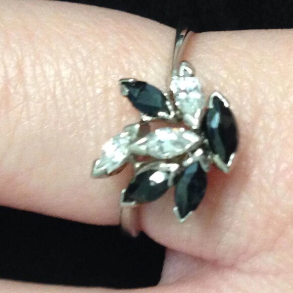 Sterling Silver And Sapphire Ring Size 7 - Picture 3 of 11